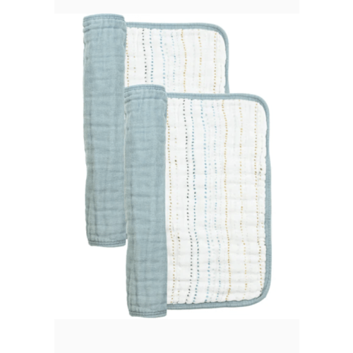 Cloud Muslin™ Burp Cloth 2 Pack - Conrad/Steel