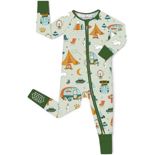 babee Reshinee Bamboo Viscose Baby Convertible Footie Pajama, Zipper Pajamas for Baby Boys & Girls, Sleep & Play Footed