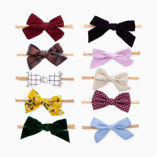 Parker Baby Co. Bows And Headbands (10 Pack) - Anne Set