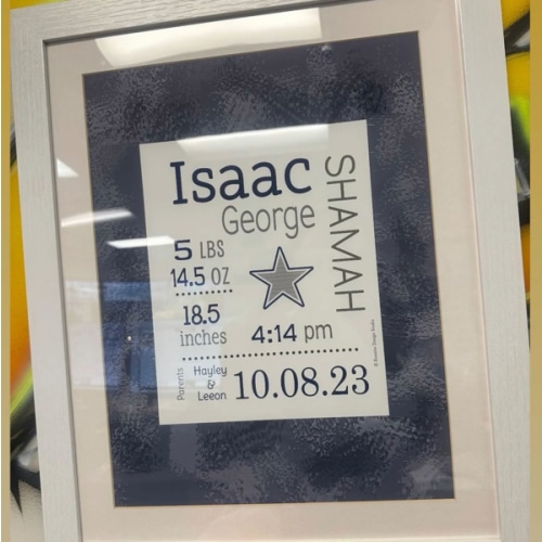 Birth Announcement Framed