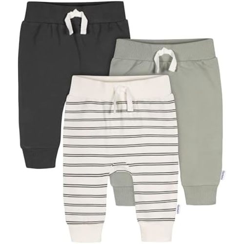 Gerber Baby Boys' Toddler 3-Pack Jogger Pants