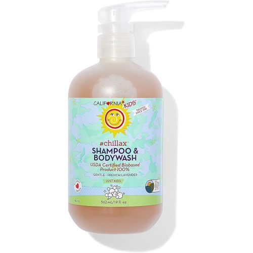 California Kids Chillax Shampoo and Bodywash | 100% Plant-Based | Gentle Skincare | Lavender Shampoo for Kids + Teens | Hypoallergenic Bodywash | 562 mL / 19 oz.
