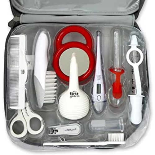 American Red Cross Deluxe Health and Grooming Kit| Infant and Baby Grooming | Infant and Baby Health | Thermometer, Medicine Dispenser, Comb, Brush, Nail Clippers and More with Convenient Tote