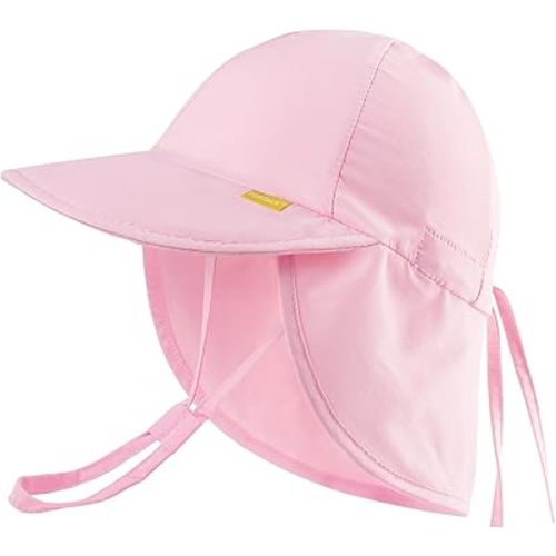 FURTALK Baby Sun Hat Summer Beach Hat UPF 50+ Adjustable Soft Baby Swim Hat with Neck Flap