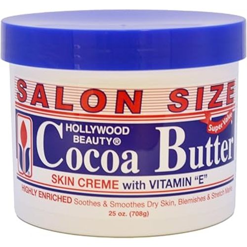 Hollywood Beauty Cocoa Butter Skin Cream - 25 oz. - With Vitamin E - Enrich, Soothe, & Smooth Dry Skin