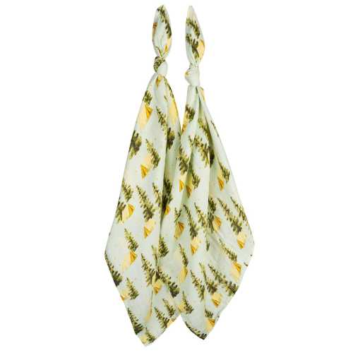 Camping Bamboo Muslin Two-Piece Burp Cloth Set
