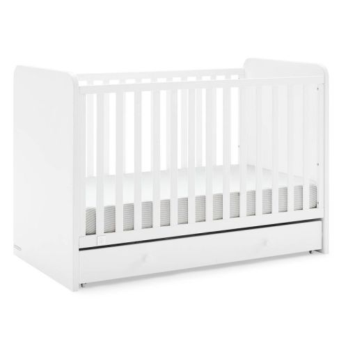 BabyGap by Delta Children Graham 4-in-1 Convertible Crib with Storage Drawer - Greenguard Gold Certified, Color: Bianca White