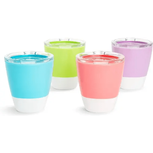 Munchkin® Splash™ Open Toddler Cups with Training Lids, 7 Ounce, Multicolored, 4 Pack