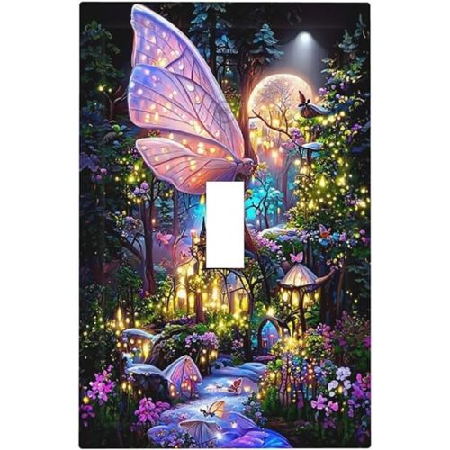 Decorative Light Switch Covers 1 Toggle Butterfly Fairy Forest Single Toggle Wall Plate Decorative Switchcover Electrical Switchplate