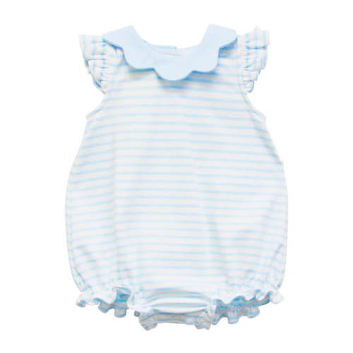 Sweetly Scalloped Blue Striped Bubble
