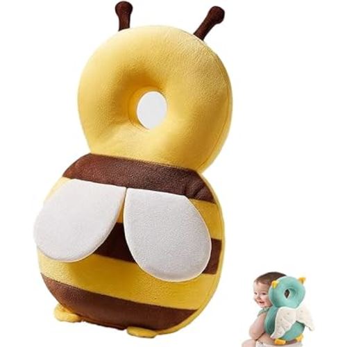 Baby Walker Head Protector Backpack Wear,Toddler Adjustable Baby Head Protection, Safety Pad Backpack for 5-24 Months Baby Learning Walking Crawling,Baby Head Protection Pad (Little Bee)