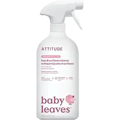 ATTITUDE Baby & Kids Toy Cleaner Spray, EWG Verified, Multi-Surface Cleaner for Toys, High Chairs & Play Areas, Naturally Derived, Vegan, Unscented, 27.1 Fl Oz