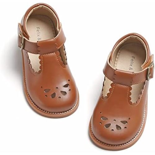 Felix & Flora Toddler Little Girl Princess Dress Shoes-Mary Jane Flats for Girl Party School Shoes
