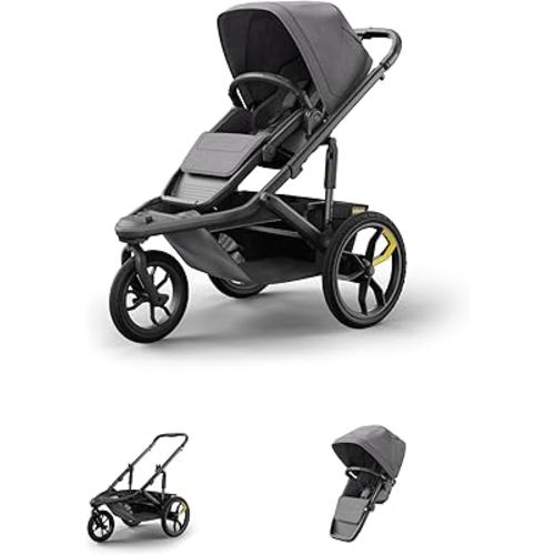 Veer Switch&Jog Jogging Stroller | 3 Wheel All-Terrain Jogger Stroller with Switchback Seat | Shock Absorbing, Durable, Maneuverable, Collapsible | Fits All Major Infant Car Seats (Adapters Separate)