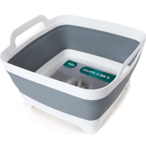2.4 Gal(9L) Collapsible Dish Basin with Drain Plug,Space Saving Multiuse Foldable Sink Tub,Dishpan,Kitchen Sink for Camping,Plastic Tub,Vegetable Washing,Beverage Tubs