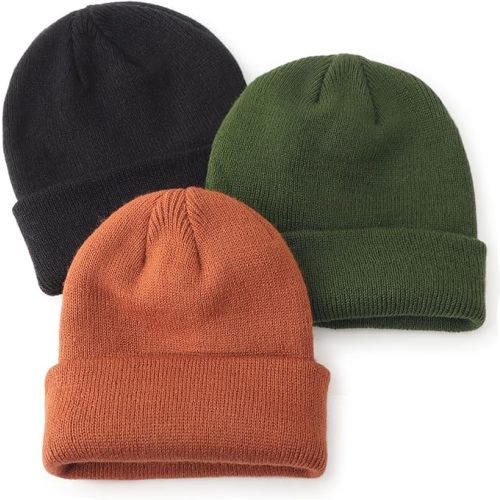 DRESHOW BQUBO 3 Pack Baby Beanies Toddler Kids Winter Hats Soft Knit Hat for Baby Boys Girls Warm Cap Beanies