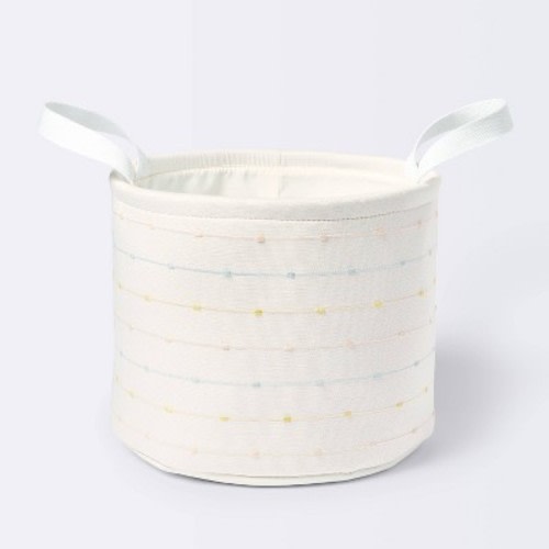 Medium Round Bin with Slub Stitching - Cream - Cloud Island™