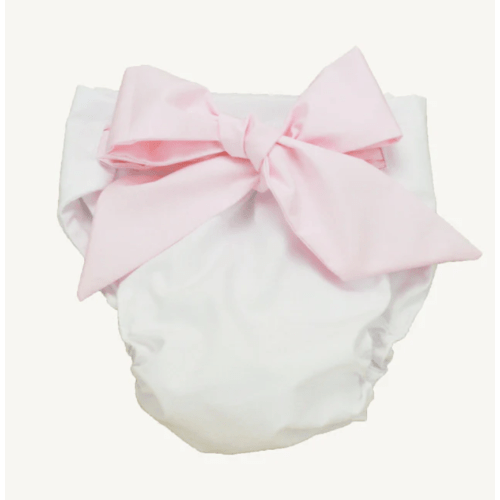 Baby Bow Bottom Bloomer - Worth Avenue White with Palm Beach Pink