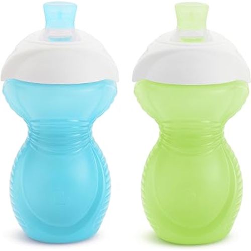 Munchkin® Click Lock™ Bite Proof Sippy Cup, 9 Ounce,2 Count (Pack of 1), Blue/Green