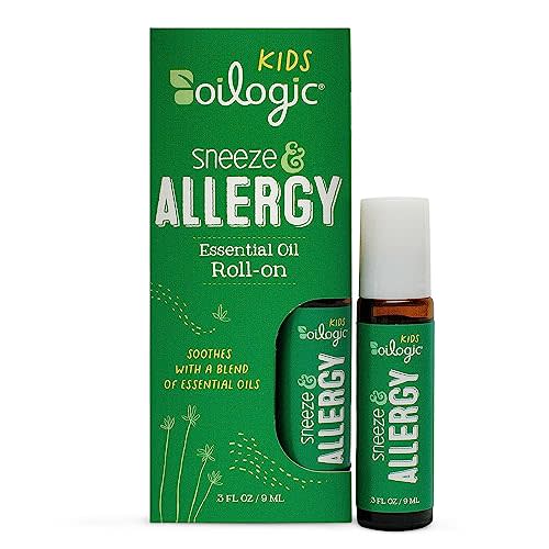 Oilogic Roll-On Essential Oils for Kids - Gentle Essential Oil Blends Soothe & Support Sneeze & Allergy - Safe for Children, Pediatrician-Tested, Mess-Free Application for Kids & Toddlers, 0.3 Fl Oz