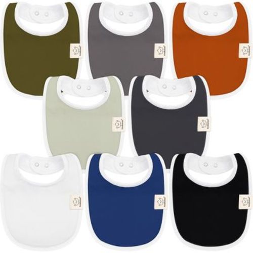 KeaBabies 8pk Organic Baby Bibs for Boy, Baby Drool Bib for Baby Boys and Girls, Newborn Teething Bibs (Azure)