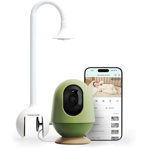 AI-Powered WiFi Baby Monitor with HD Camera & Audio - Auto Tracking, Cry & Sleep Detection, 3K Ultra HD Video, Moments Capture, Products do not Require Subscription Purchase