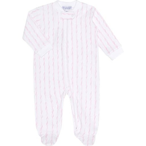 Pink Twirls Zipper Footie - Baby