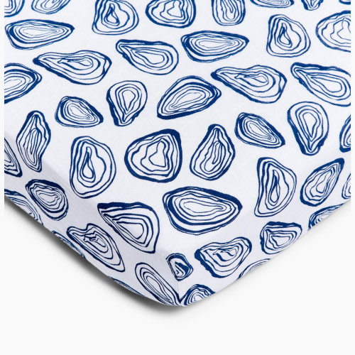 Lewis 100% Organic Muslin Crib Sheet - Blue Oyster