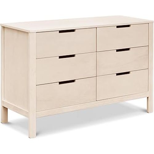 Carter's by Colby 6-Drawer Baby Dresser for Bedroom - Kids Dresser for Boys & Girls - Double Chest of Drawers for Nursery - Versatile Wooden Dresser for Living Room & Hallway - Washed Natural
