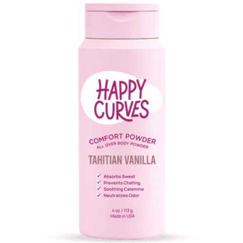 HAPPY CURVES Comfort Powder: Talc Free Anti Chafe Dusting Powder Whole Body Deodorant