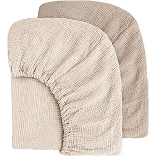 Muslin Crib Sheets for Baby Girls and Boys, Neutral Fitted Baby Bed Sheets for Standard Crib & Toddler Mattress - Soft and Breathable - 52"x28" (Ash & Ivory)