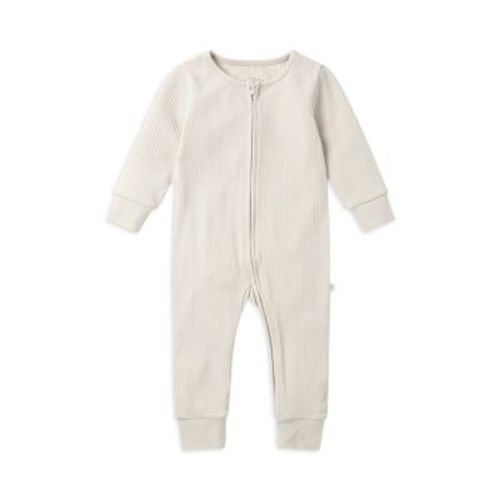 Unisex Ribbed Clever Zip Romper - Baby