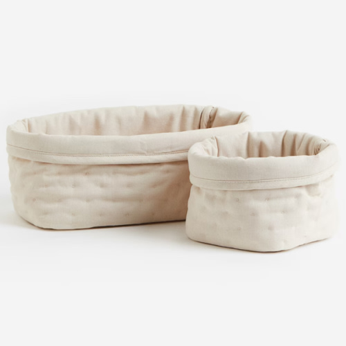 2-PACK QUILTED STORAGE BASKETS
