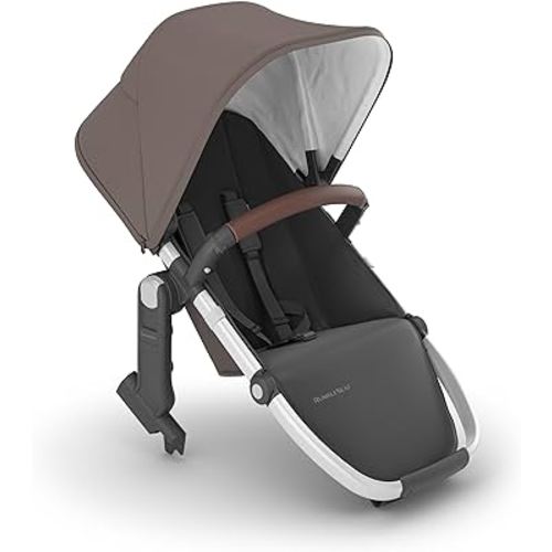 UPPAbaby RumbleSeat V2+ Second Lower Seat/Compatible with Vista 2015-2019 and Vista V2 / Adapters, Bumper Bar, Bug Shield Included/Theo (Dark Taupe/Silver Frame/Chestnut Leather)