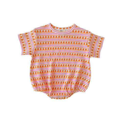 Pumpkin Stripe Pink / Organic T-Shirt Bubble