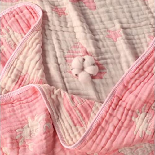 Ultra Soft Muslin Baby Blanket, Made of Viscose from Bamboo and Muslin from Cotton, A Versatile Swaddle and Bed Blanket for Babies, Toddlers, Boys, and Girls (1 Pack).