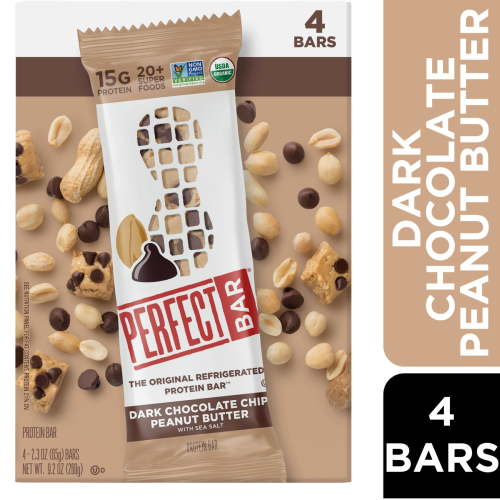 Perfect Bar, Gluten-Free, Dark Chocolate Chip Peanut Butter, Protein Bar, 2.3 oz, 4 Count