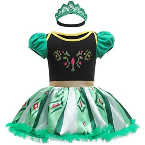 Dressy Daisy Infant Baby Girl Princess Onesie Romper Fancy Dress Costume Halloween Birthday Bodysuit Outfit with Headband