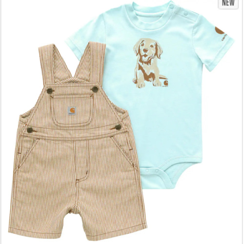 Boys' 2-Piece Short Sleeve Bodysuit and Twill Stripe Shortall Set(Infant) | New Clothing & Accessories | Carhartt
