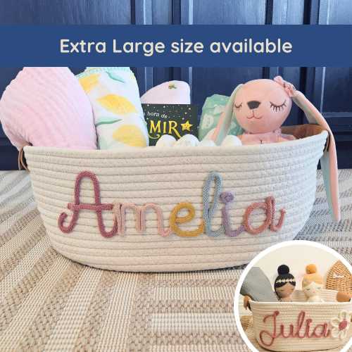 Baby girl gift Personalized baby Gift basket Nursery decor Basket, Baby name Gift storage baby girl gift, baby boy gift