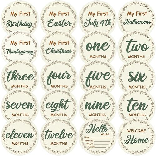 10 Pack Baby Monthly Milestone Cards Sign Double Sided Monthly Milestone Signs for Newborn Photography Prop Hello World Birth Announcement & Growth Keepsake Gift