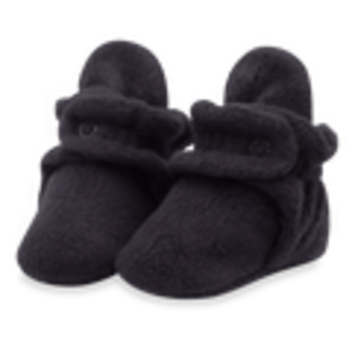 Zutano Cozie Fleece Stay-On Baby Bootie Slipper - Black