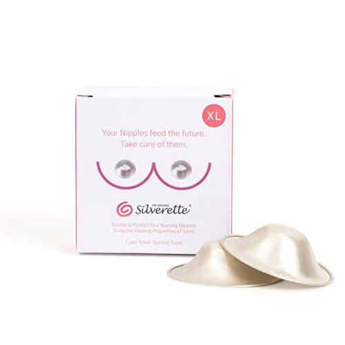 SILVERETTE XL The Original Silver Nursing Cups - Soothe and Protect Your Nursing Nipples -Made in Italy