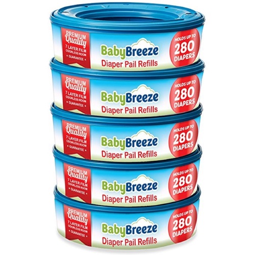 Baby Breeze Diaper Pail Refills, 5 Pk, 1400 Ct