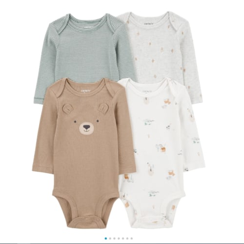 Baby 4-Pack Bear Long-Sleeve Bodysuits