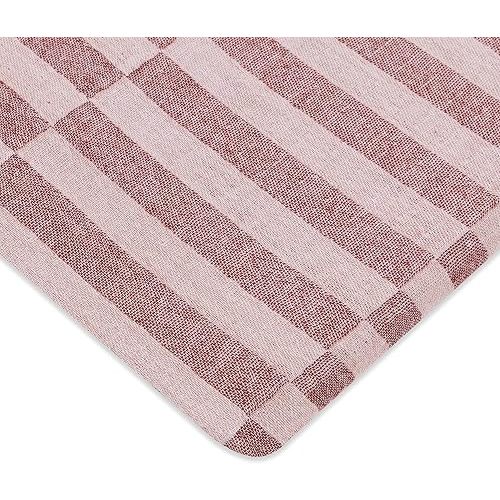 Babyletto BASSINET Sheet in GOTS Certified Organic Muslin Cotton- Maroon Offset Stripe