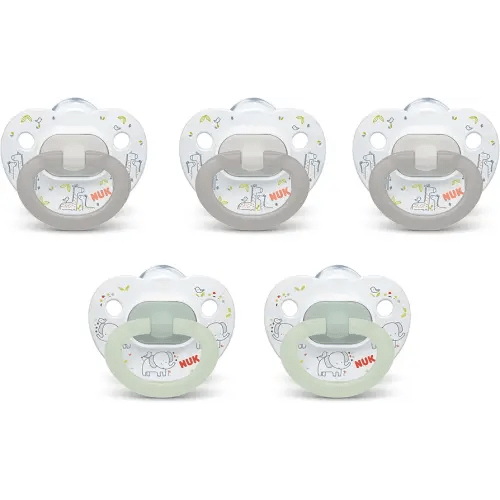 NUK Comfy Orthodontic Pacifiers for 0-6 Months – BPA-Free, 5-Pack, Soft & Durable Design for Baby Comfort