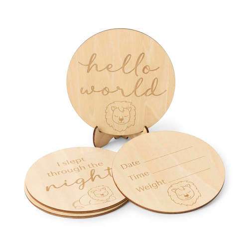 Lion Wooden Milestone Cards