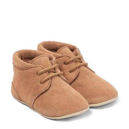 Baby suede lace-up shoes