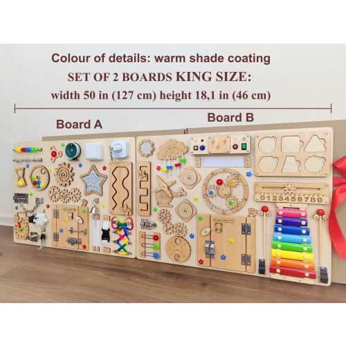 Busy board, SUPER LARGE with lights for wall / big busy board for toddler 1 and 2 year old / Montessori Activity Board /   1st Birthday